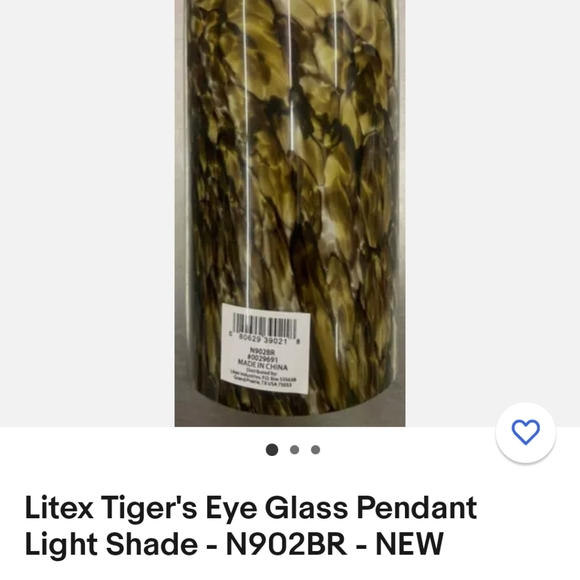 Litex Ceiling Pendant Light Cylinder Tiger Eye Art Glass - Picture 3 of 5